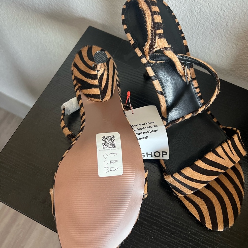ASOS Black and Tan Animal Print Heels - Picture 3 of 4